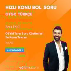 2024 GYGK TÜRKÇE Hızlı Konu Bol Soru Berk Ekici İle Bireysel Soru Çözüm