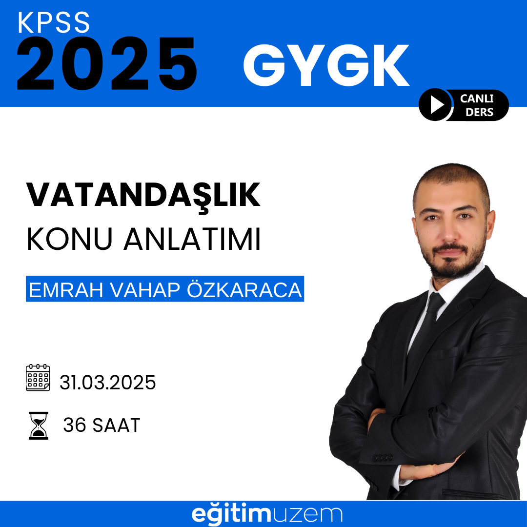 2025 KPSS GYGK- Vatandaşlık Konu Anlatımı Canlı Ders