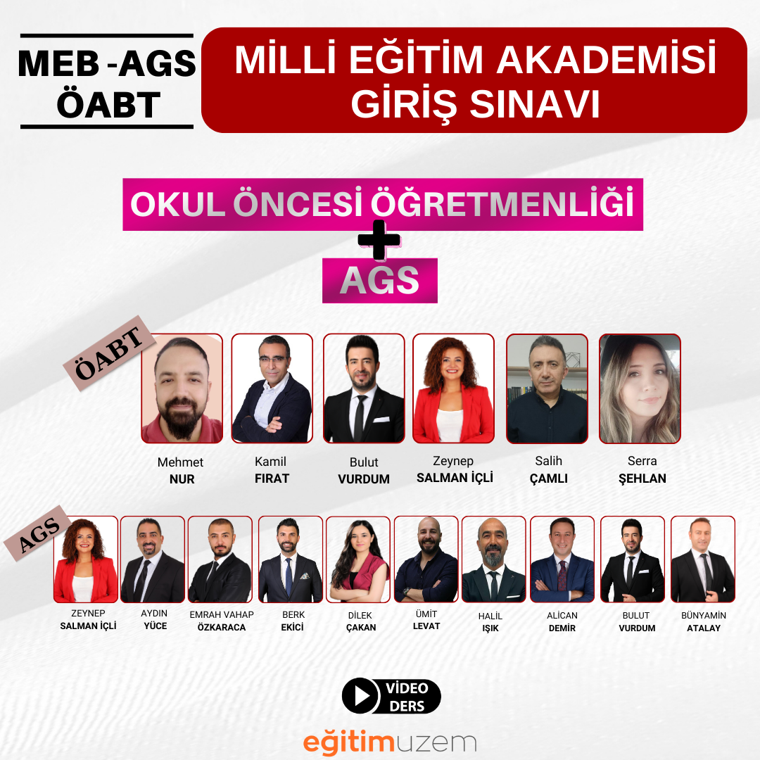 2025 MEB -  AGS + OKUL ÖNCESİ ÖĞRETMENLİĞİ  - VİDEO DERS