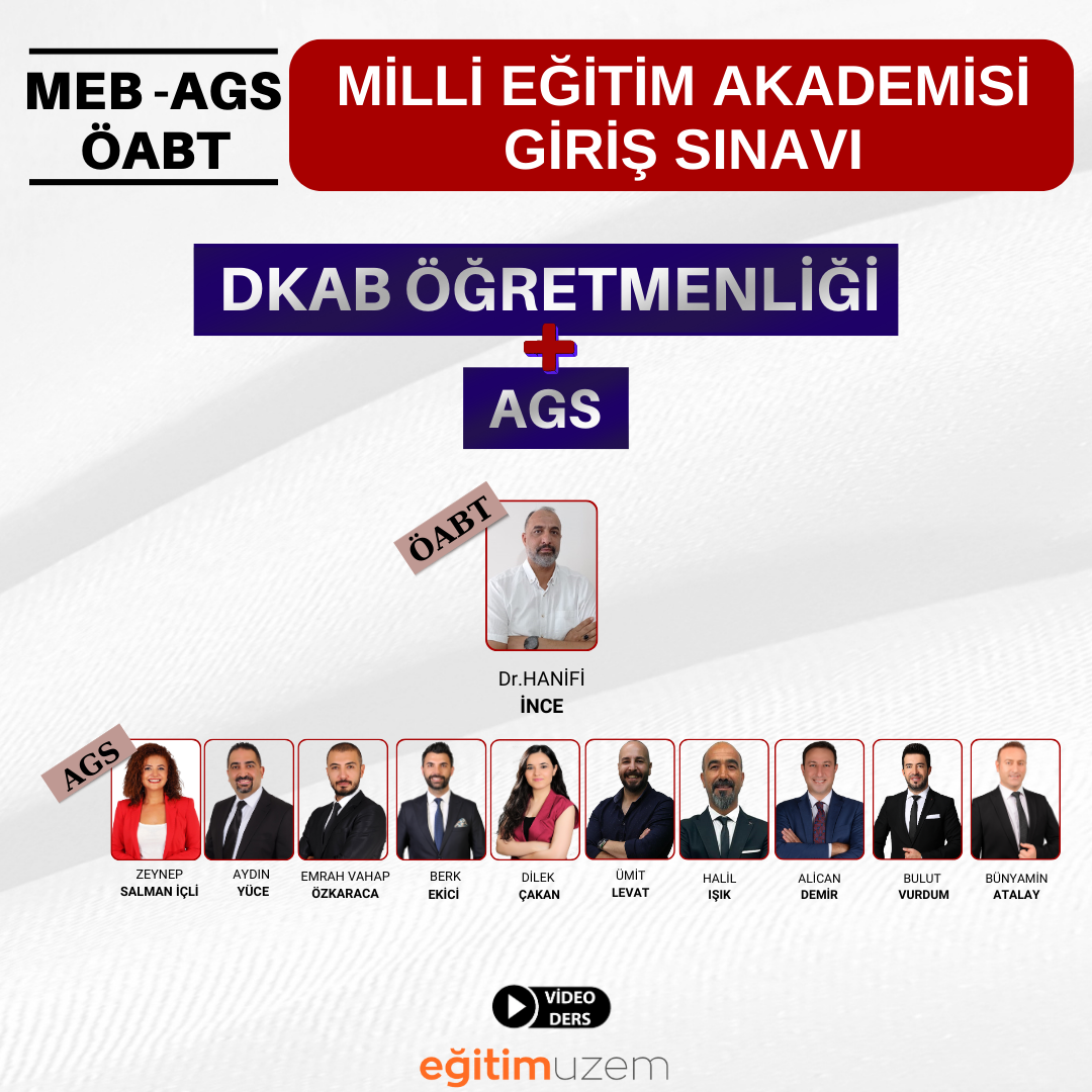 2025 MEB -  AGS + DKAB ÖĞRETMENLİĞİ  - VİDEO DERS