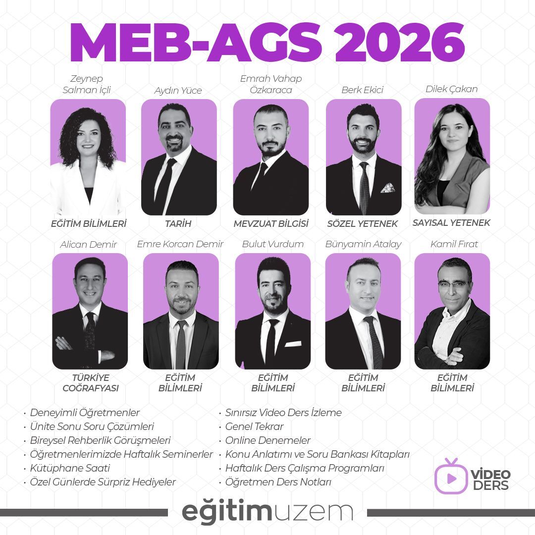 2026 MEB AKADEMİ GİRİŞ SINAVI - AGS - VİDEO DERS
