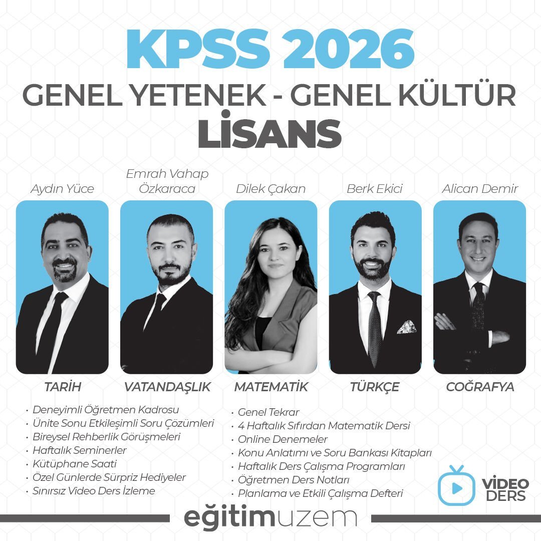 2026 KPSS LİSANS GENEL YETENEK GENEL KÜLTÜR - VİDEO DERS