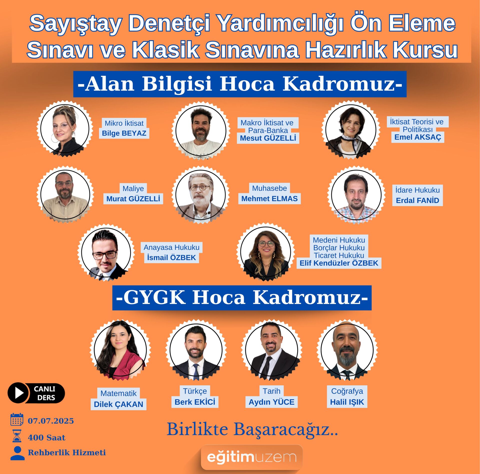 2025 Sayıştay Denetçi Yardımcılığı Sınavları  Canlı Ders