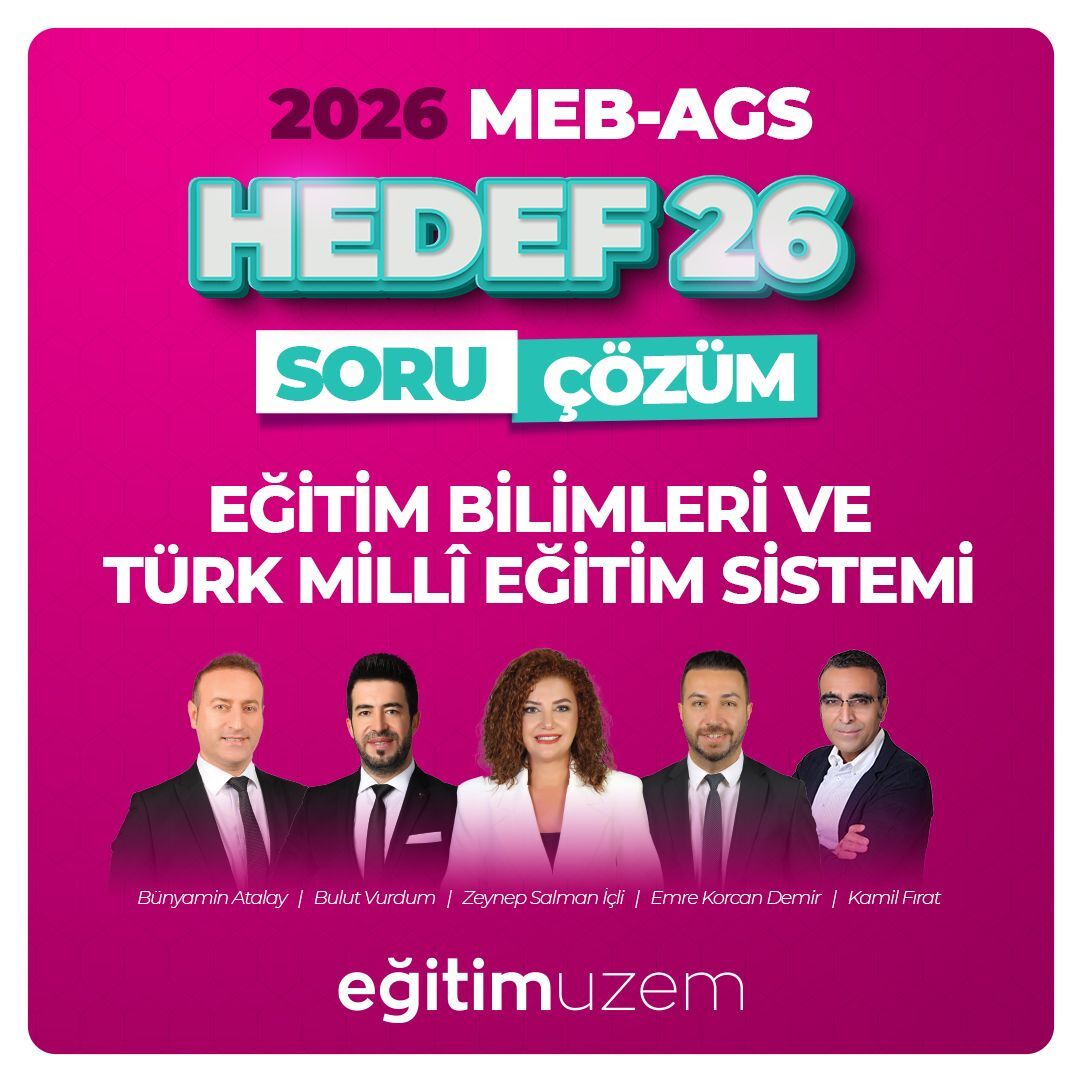 HEDEF 26  EĞİTİM BİLİMLERİ VE TÜRK MİLLİ EĞİTİM SİSTEMİ CANLI SORU ÇÖZÜM PAKETİ