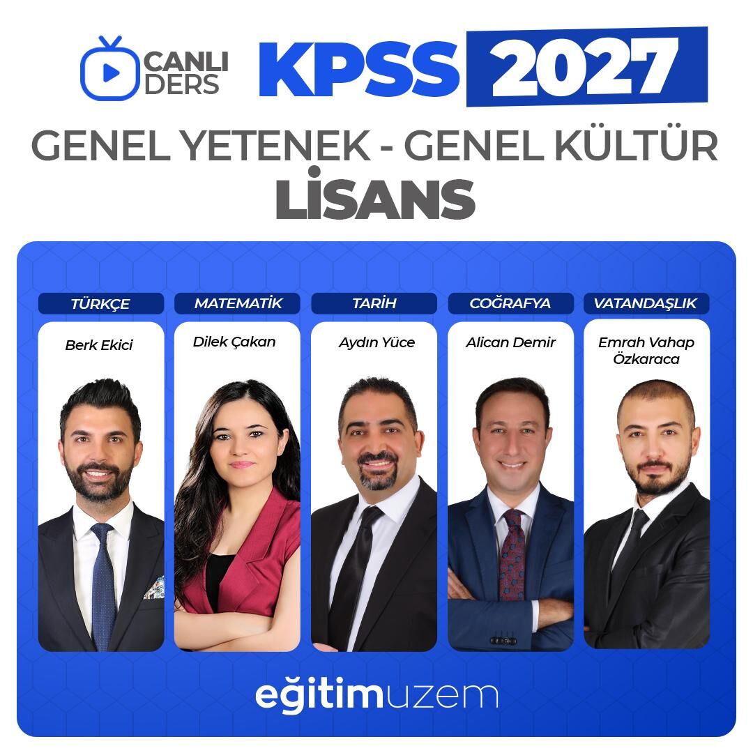2027 KPSS LİSANS GENEL YETENEK GENEL KÜLTÜR - CANLI DERS